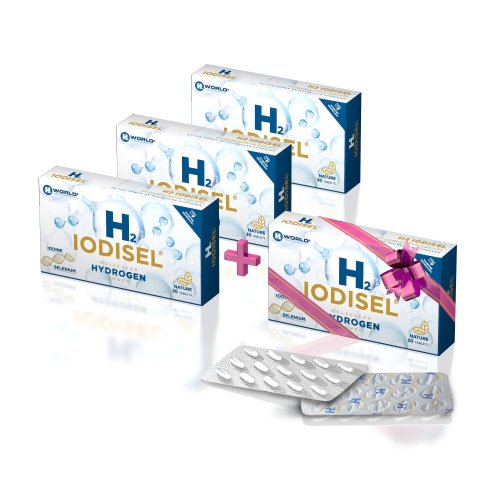 H2 Iodisel® jódové tablety 90 tablet (3 balení) + ZDARMA H2 Iodisel® 30 tablet | Molekulární vodík®