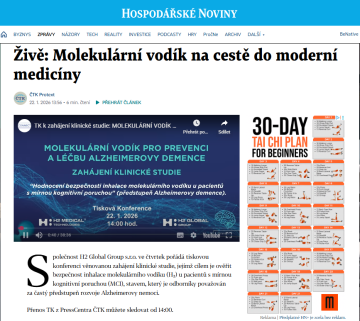 Molekulární vodík na cestě do moderní medicíny