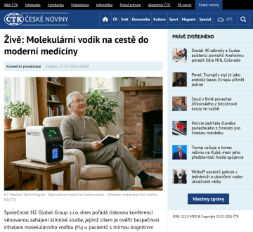 Molekulární vodík na cestě do moderní medicíny