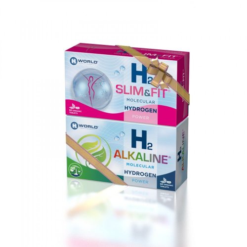 H2 SLIM&FIT®+H2 ALKALINE POWER® | 60+60 tabletek  | Miesięczny zestaw | Wodór Molekularny®