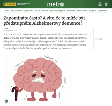 Zapomínáte často? A víte, že to může být předstupněm Alzheimerovy demence?